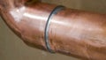 copper pipe soldering process with tin by specialized technicians Royalty Free Stock Photo