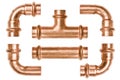 Copper pipe tubes Royalty Free Stock Photo