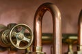 Copper pipe and valve. Beer Tap Royalty Free Stock Photo