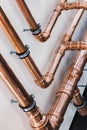 Copper pipes and fittings for carrying out plumbing