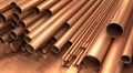 Copper Pipes, Plate and Bars Royalty Free Stock Photo
