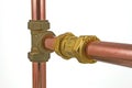 Copper pipework Royalty Free Stock Photo