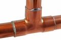 Copper pipework Royalty Free Stock Photo