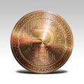 Copper pivx coin isolated on white background 3d rendering