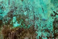 Copper plate covered with a blue patina Royalty Free Stock Photo