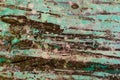 Copper plate covered with a blue patina Royalty Free Stock Photo