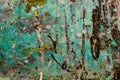 Copper plate covered with a blue patina Royalty Free Stock Photo