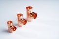 Copper plumbing fitting adapter copper pipe accessories  at white Royalty Free Stock Photo