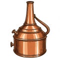 Copper Pot Still Illustration Royalty Free Stock Photo