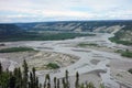 The copper river meandering in a valley near chitina Royalty Free Stock Photo