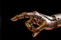 Copper Robotic Hand with Ambient Light with Ai Generator Royalty Free Stock Photo