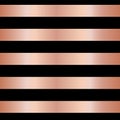 Copper rose gold foil stripes on black seamless vector pattern background. Horizontal metallic shiny lines. Christmas, New year,