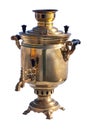 Copper samovar Isolated on a white background. Royalty Free Stock Photo