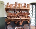 Copper Saucepans.