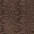 Copper seamless texture with swirls pattern