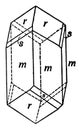 Copper Silicate Showing Rhombohedral Tetartohedrism In the Hexagonal System, vintage illustration Royalty Free Stock Photo