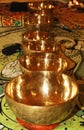 Copper singing bowls for relaxation procedure