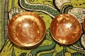 Copper singing bowls for relaxation procedure