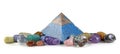 Orgone pyramid power and healing crystals Royalty Free Stock Photo