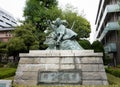 A copper statue of the 9th Danjuro Ichikawa Royalty Free Stock Photo