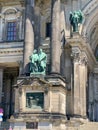 Copper statues of Disciples Matthew and Mark outside the Berliner Dom