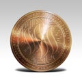 Copper steem coin isolated on white background 3d illustration