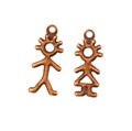 Copper Stick People Charms