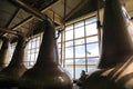 The copper stills of Caol Ila distillery on Islay