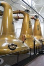 The copper stills of the `Highland Park` Scotch whisky distillery Royalty Free Stock Photo