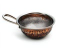 Copper and Stainless Steel Colander on White Royalty Free Stock Photo