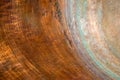 Copper surface. Oxidation of copper. Copy space. Royalty Free Stock Photo