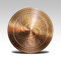 Copper syscoin coin isolated on white background 3d rendering