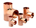 Copper Tree Fittings Royalty Free Stock Photo