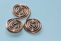 Copper Triskelion handmade from annealing copper