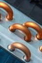 Copper tube in air conditioning installation Royalty Free Stock Photo
