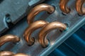 Copper tube in air handling unit heat exchanger Royalty Free Stock Photo