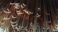 Copper tubes for heat exchangers. Copper heat exchangers are important in solar thermal heating cooling systems due to Royalty Free Stock Photo