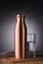 Copper Water Bottle and Glass of Water for Environment Friendly Usage