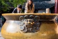 Copper water tank in the confucius temple in Nanjing City, Jiangsu Province, China, a temple for the veneration of Confucius and