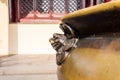 Copper water tank in the confucius temple in Nanjing City, Jiangsu Province, China, a temple for the veneration of Confucius and