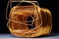 Copper winding of the step-down single-phase transformer Royalty Free Stock Photo