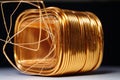 Copper winding of the step-down single-phase transformer Royalty Free Stock Photo