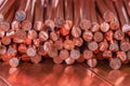 Copper wire raw materials, metals industry Royalty Free Stock Photo