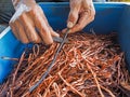 Copper Wire Recycled color wires garbage as background from recycle industry