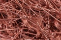 Copper wire and rod scrap, raw materials Royalty Free Stock Photo