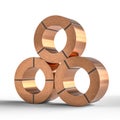 Copper wire rolls forming industrial background Royalty Free Stock Photo