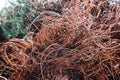 copper wire scrap from electric cable recycling. Royalty Free Stock Photo