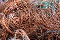 copper wire scrap from electric cable recycling. Royalty Free Stock Photo
