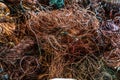 copper wire scrap from electric cable recycling. Royalty Free Stock Photo