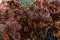 copper wire scrap from electric cable recycling. Royalty Free Stock Photo